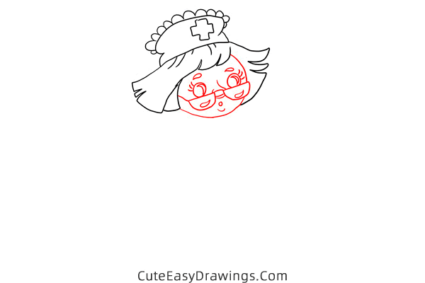 how to draw a cartoon nurse - www.cuteeasydrawings.com