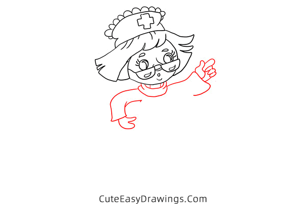 how to draw a cartoon nurse - www.cuteeasydrawings.com