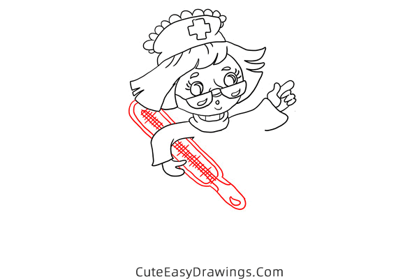 how to draw a cartoon nurse - www.cuteeasydrawings.com