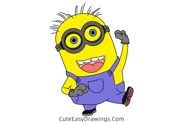 how to draw larry the minion - www.cuteeasydrawings.com