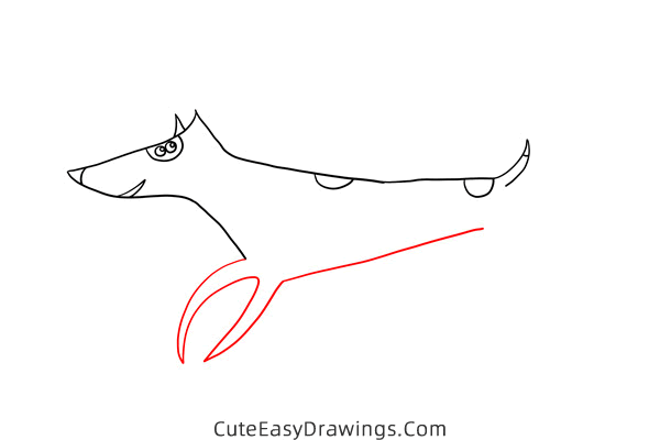 how to draw a running dog - www.cuteeasydrawings.com