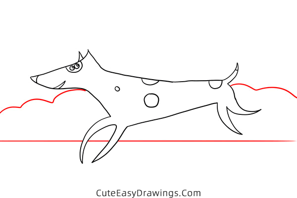 how to draw a running dog - www.cuteeasydrawings.com