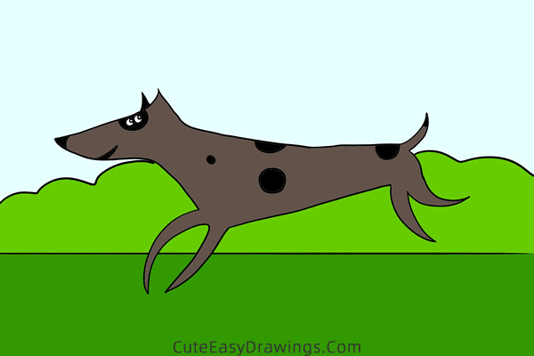 how to draw a running dog - www.cuteeasydrawings.com