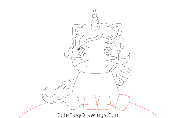 how to draw a cute unicorn - www.cuteeasydrawings.com