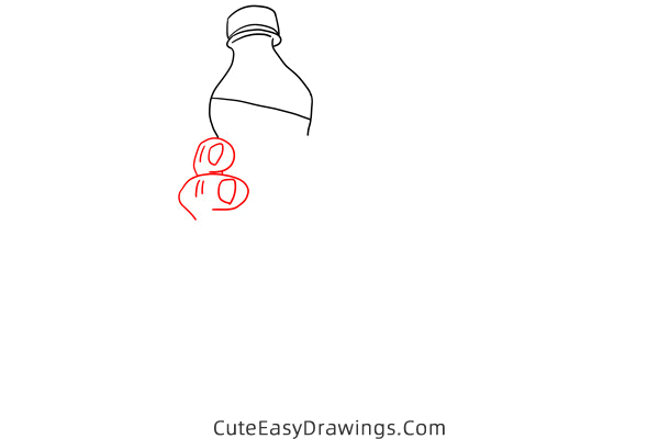 how to draw a hand holding a bottle - www.cuteeasydrawings.com