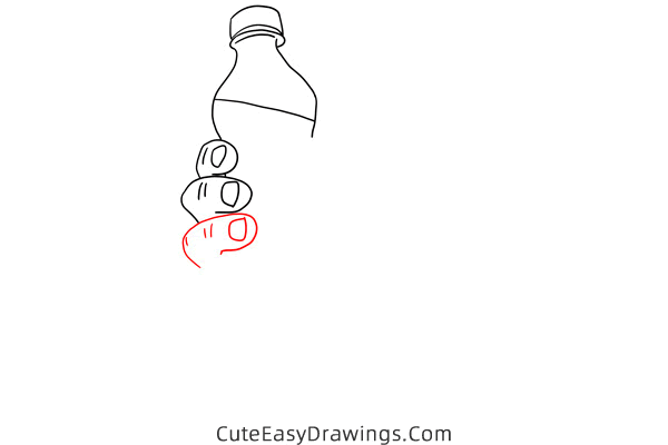 how to draw a hand holding a bottle - www.cuteeasydrawings.com