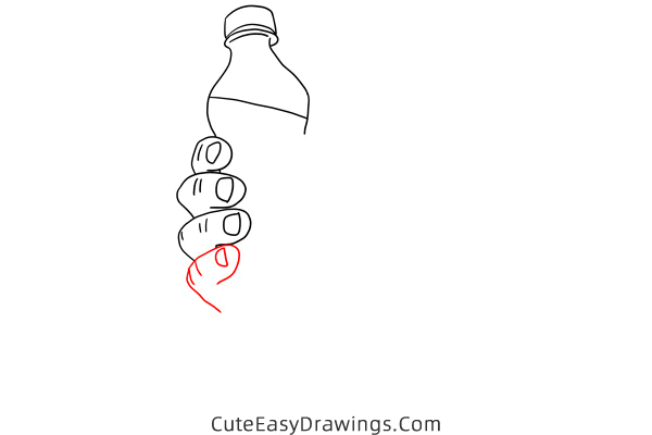 how to draw a hand holding a bottle - www.cuteeasydrawings.com