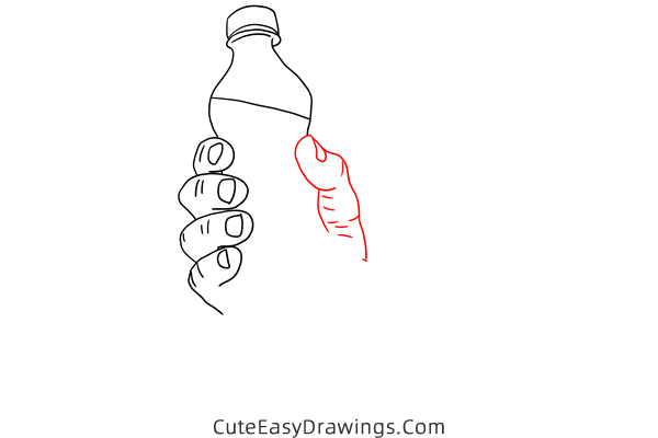 how to draw a hand holding a bottle - www.cuteeasydrawings.com