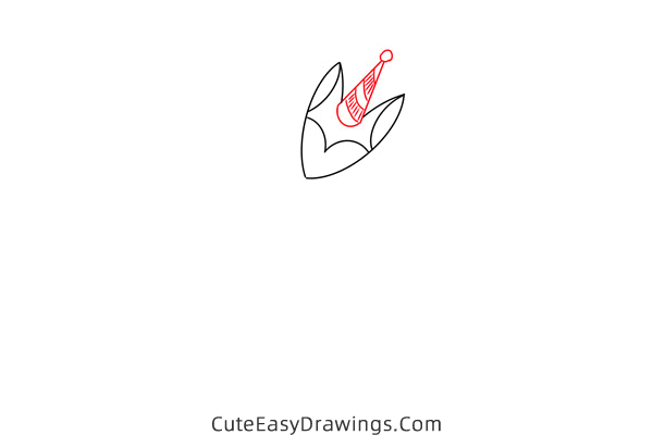 how to draw a birthday fox - www.cuteeasydrawings.com
