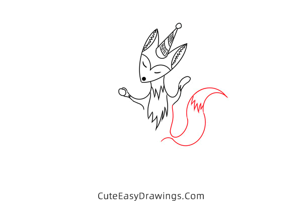 how to draw a birthday fox - www.cuteeasydrawings.com