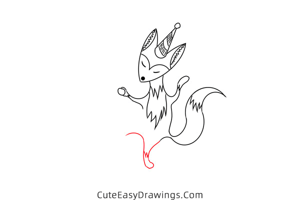 how to draw a birthday fox - www.cuteeasydrawings.com