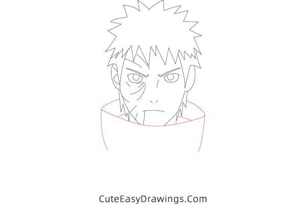 how to draw obito uchiha from naruto - www.cuteeasydrawings.com