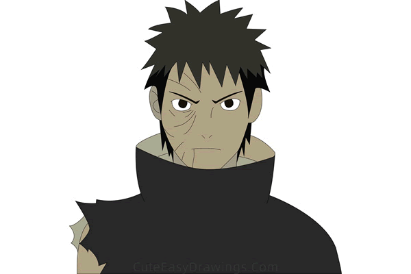 how to draw obito uchiha from naruto - www.cuteeasydrawings.com