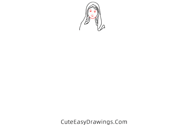 how to draw virgin mary - www.cuteeasydrawings.com