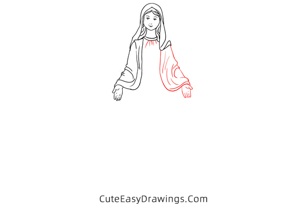 how to draw virgin mary - www.cuteeasydrawings.com