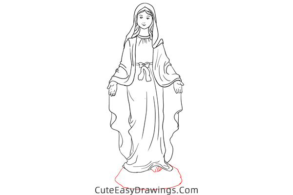 how to draw virgin mary - www.cuteeasydrawings.com