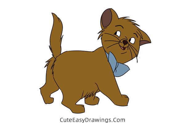 how to draw toulouse from the aristocats - www.cuteeasydrawings.com