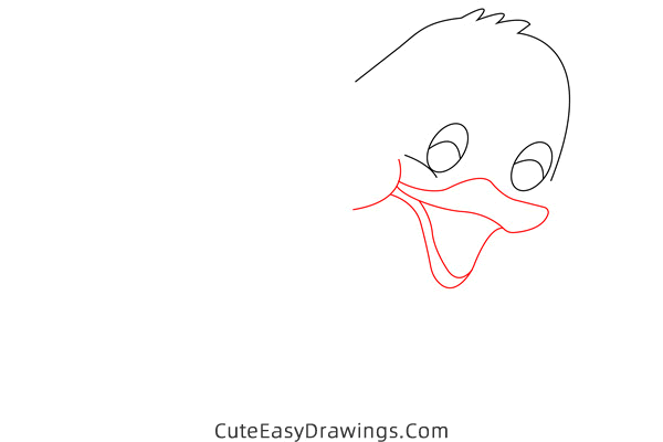 how to draw a duckling - www.cuteeasydrawings.com