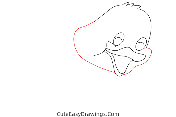 how to draw a duckling - www.cuteeasydrawings.com
