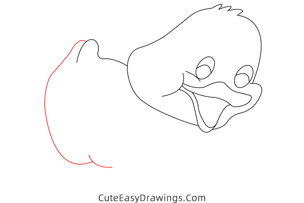 how to draw a duckling - www.cuteeasydrawings.com