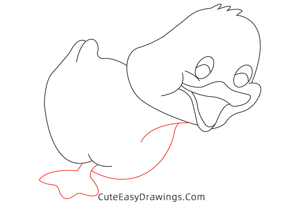 how to draw a duckling - www.cuteeasydrawings.com