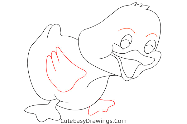 how to draw a duckling - www.cuteeasydrawings.com