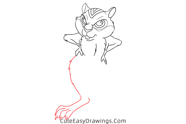 how to draw the chipmunk from brother bear - www.cuteeasydrawings.com