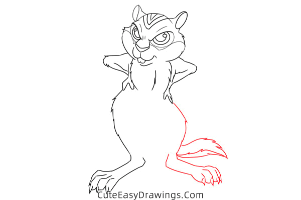 how to draw the chipmunk from brother bear - www.cuteeasydrawings.com