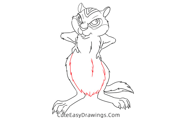 how to draw the chipmunk from brother bear - www.cuteeasydrawings.com