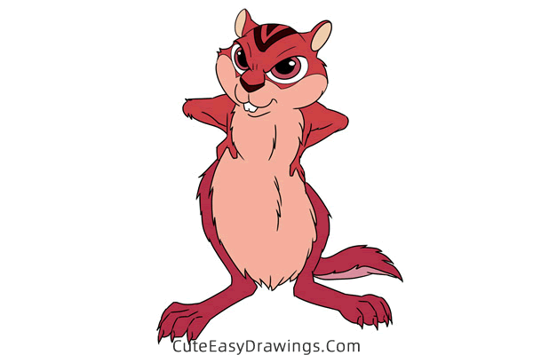how to draw the chipmunk from brother bear - www.cuteeasydrawings.com