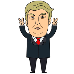 How to Draw Cartoon Donald Trump Step by Step