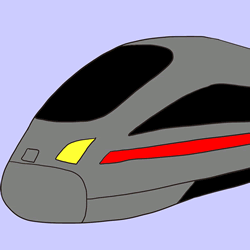 How to Draw a Bullet Train Step by Step