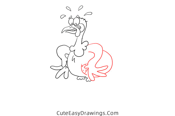 how to draw a funny turkey - www.cuteeasydrawings.com