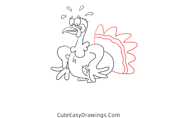 how to draw a funny turkey - www.cuteeasydrawings.com