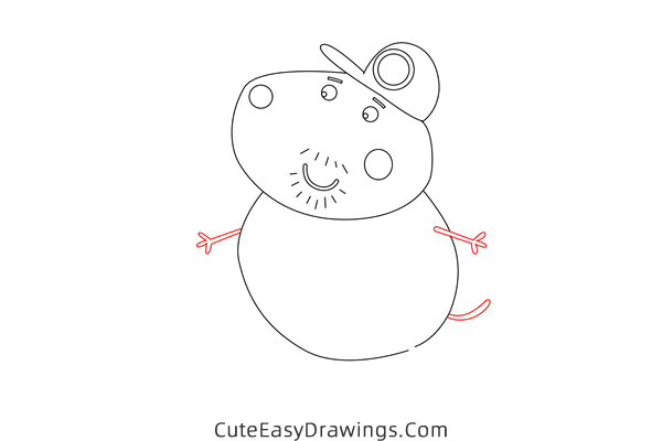 how to draw granddad dog from peppa pig - www.cuteeasydrawings.com