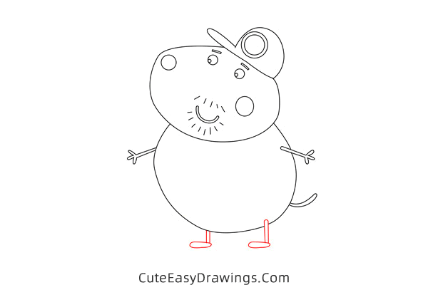 how to draw granddad dog from peppa pig - www.cuteeasydrawings.com