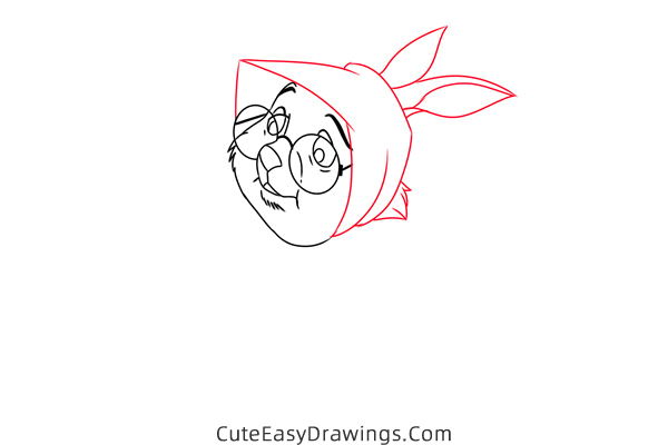 how to draw mother rabbit from robin hood - www.cuteeasydrawings.com