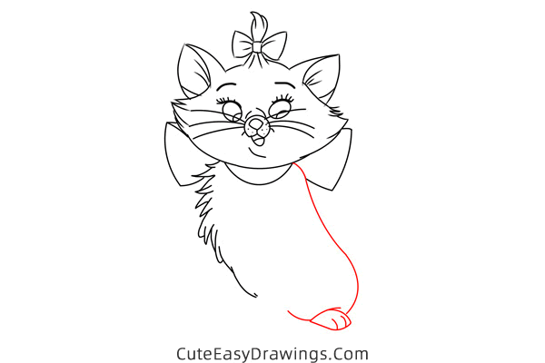 how to draw marie from aristocats - www.cuteeasydrawings.com