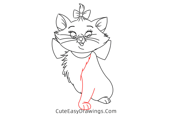 how to draw marie from aristocats - www.cuteeasydrawings.com