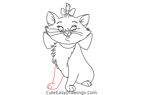 how to draw marie from aristocats - www.cuteeasydrawings.com