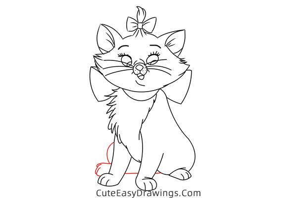 how to draw marie from aristocats - www.cuteeasydrawings.com