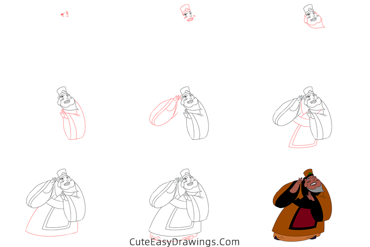 how to draw lord qin from mulan - www.cuteeasydrawings.com