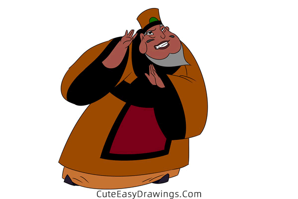 how to draw lord qin from mulan - www.cuteeasydrawings.com