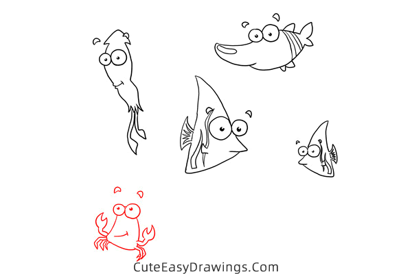 how to draw an underwater scene - www.cuteeasydrawings.com