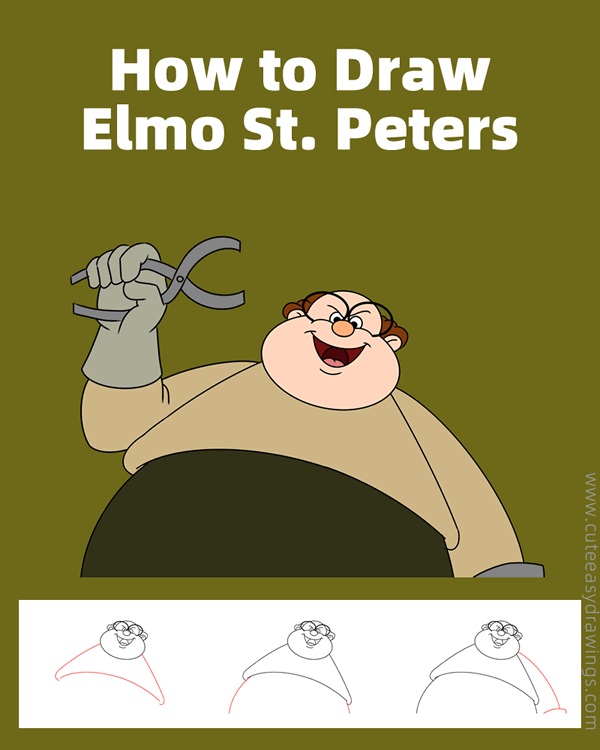 how to draw elmo st peters from the brave little toaster - www.cuteeasydrawings.com