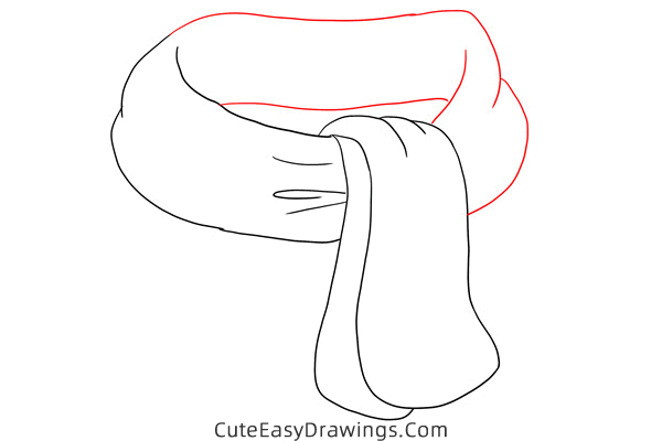 how to draw a scarf - www.cuteeasydrawings.com
