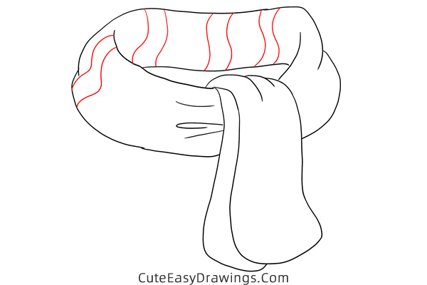 how to draw a scarf - www.cuteeasydrawings.com