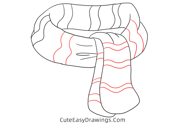 how to draw a scarf - www.cuteeasydrawings.com