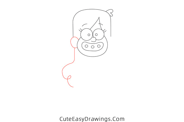 how to draw mabel pines from gravity falls - www.cuteeasydrawings.com