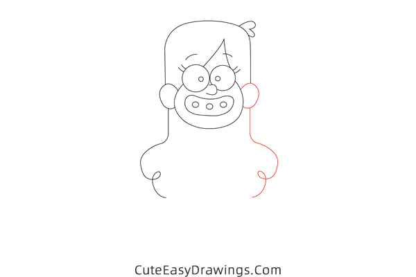 how to draw mabel pines from gravity falls - www.cuteeasydrawings.com